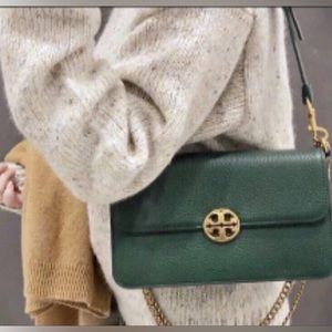 Tory Burch green and gold hardware bag